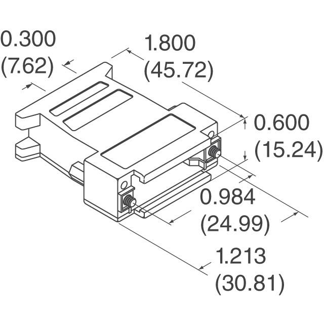 975-009-020R121 NorComp Inc.  Capots de connecteurs D-Sub en forme de D